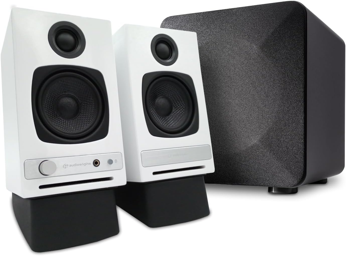 Audioengine A2 HD White Pc Speakers with S6 Subwoofer and DS1 Stands