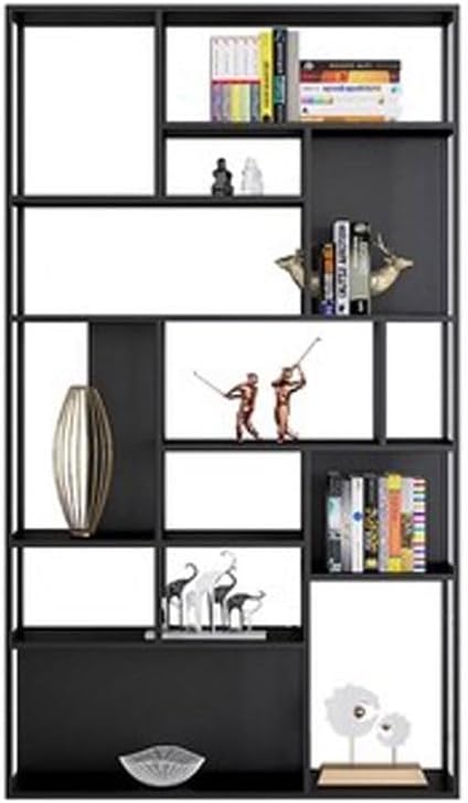 GKOKG Bookshelf Office Iron Bookshelf Living Room Floor Partition Shelf Wall Multi-Layer Display Cabinet Bookshelves and Bookcases