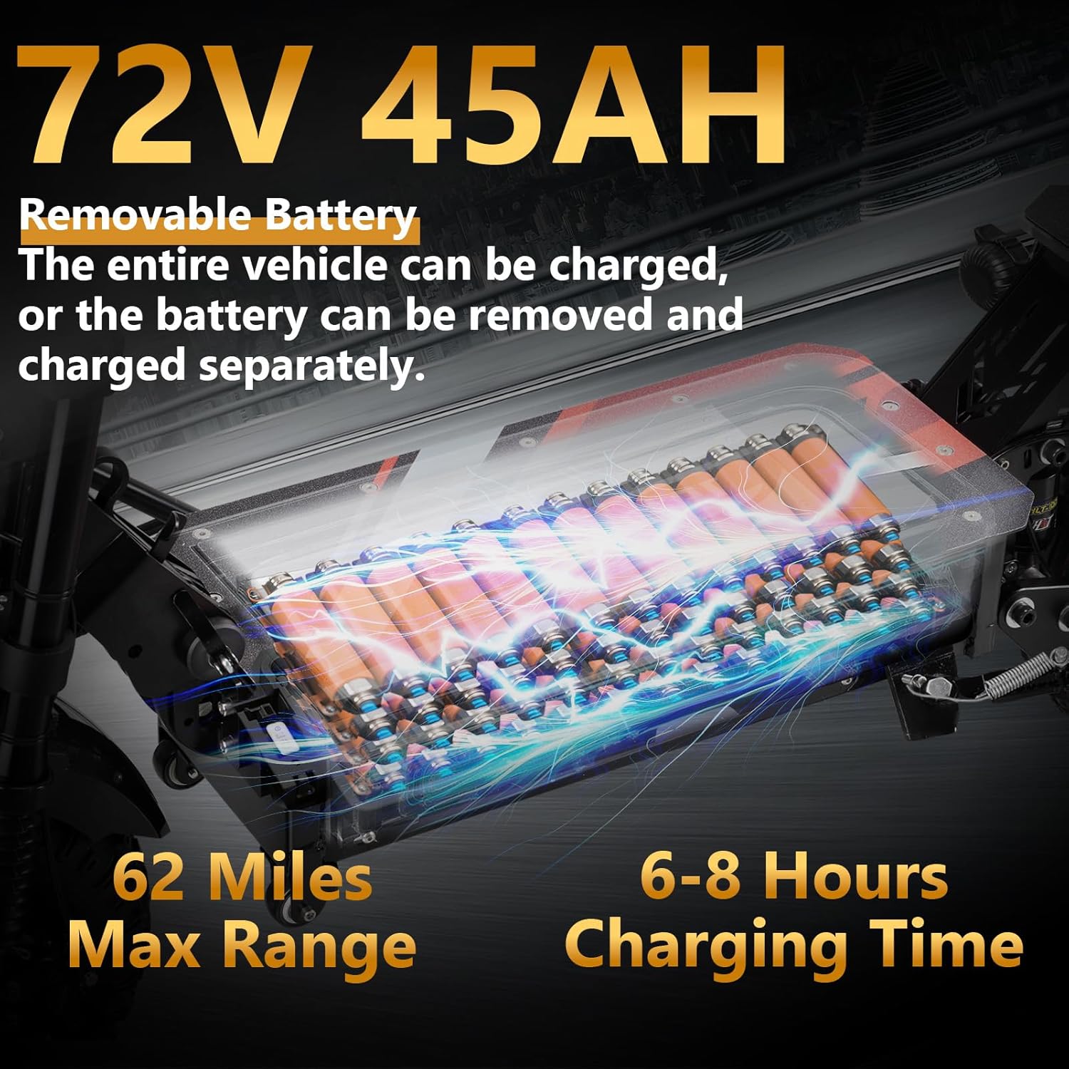 10000W Dual T90 Pro Electric Scooter for Adults, 72V Detachable Battery, 68 MPH Max Speed, 65 Mile Range, 14