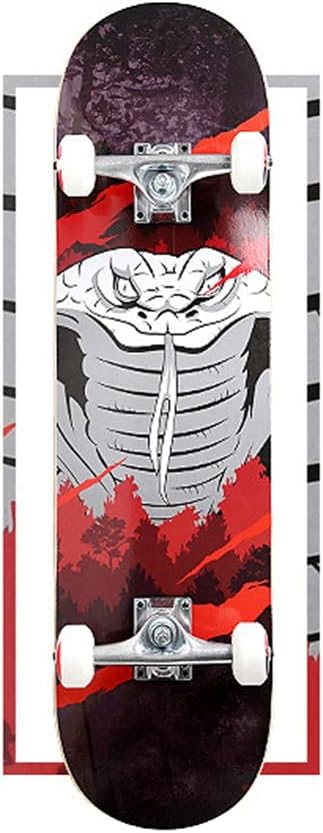 Complete Skateboard - 7-Ply Chinese Maple Wooden Skate Board - Perfect for Kids and Beginners Learning New Stunts and Tricks Skateboard Cruiser Retro Skateboard Wheels with All-in-One Skat (D)