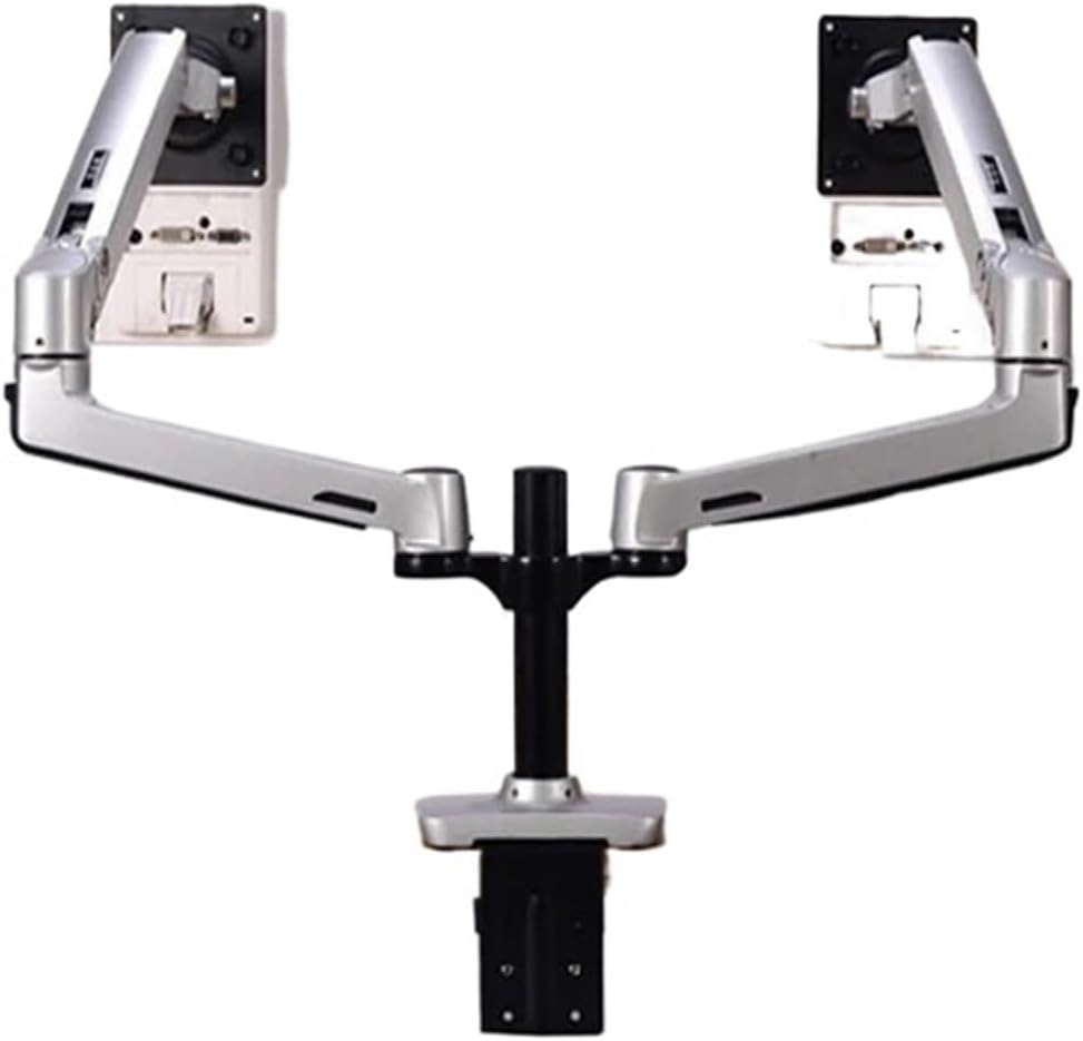 XSJ8012-2S Full Motion 17-32 Inch Dual Monitor Stand Mounted Mechanical Spring Arm Aluminum Monitor Stand Each Arm Bears 10kg(Dual arm silver grey)