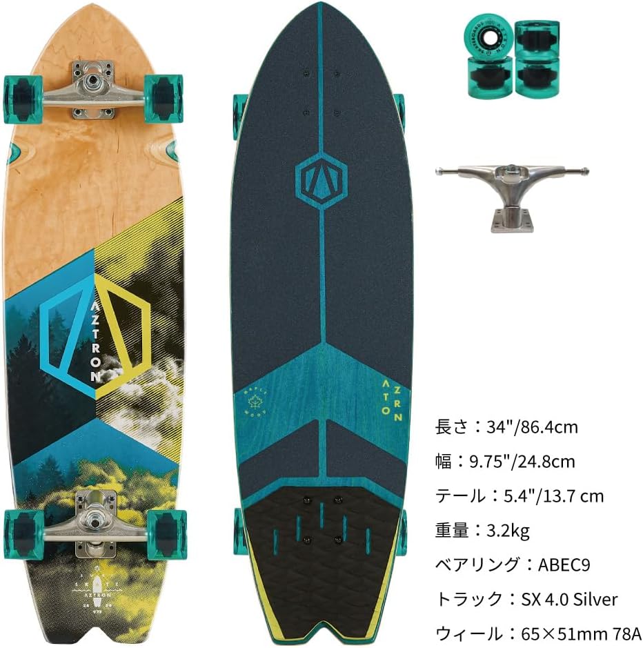 Aztron Surfskate Skateboard Ocean 36