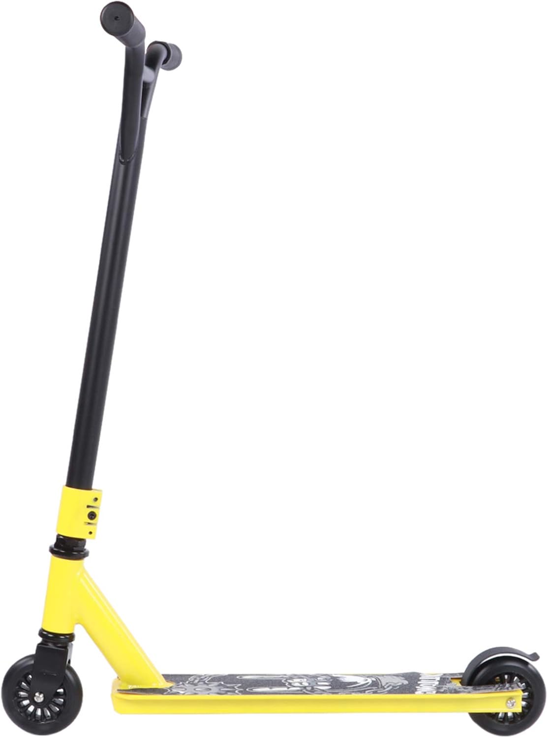 Yellow Portable ScootAdult Stunt Scooter with 2 PU Wheels, PU Pla Wheels for Stunt, Sliding Pedal Equipment with ABEC 7 Steel