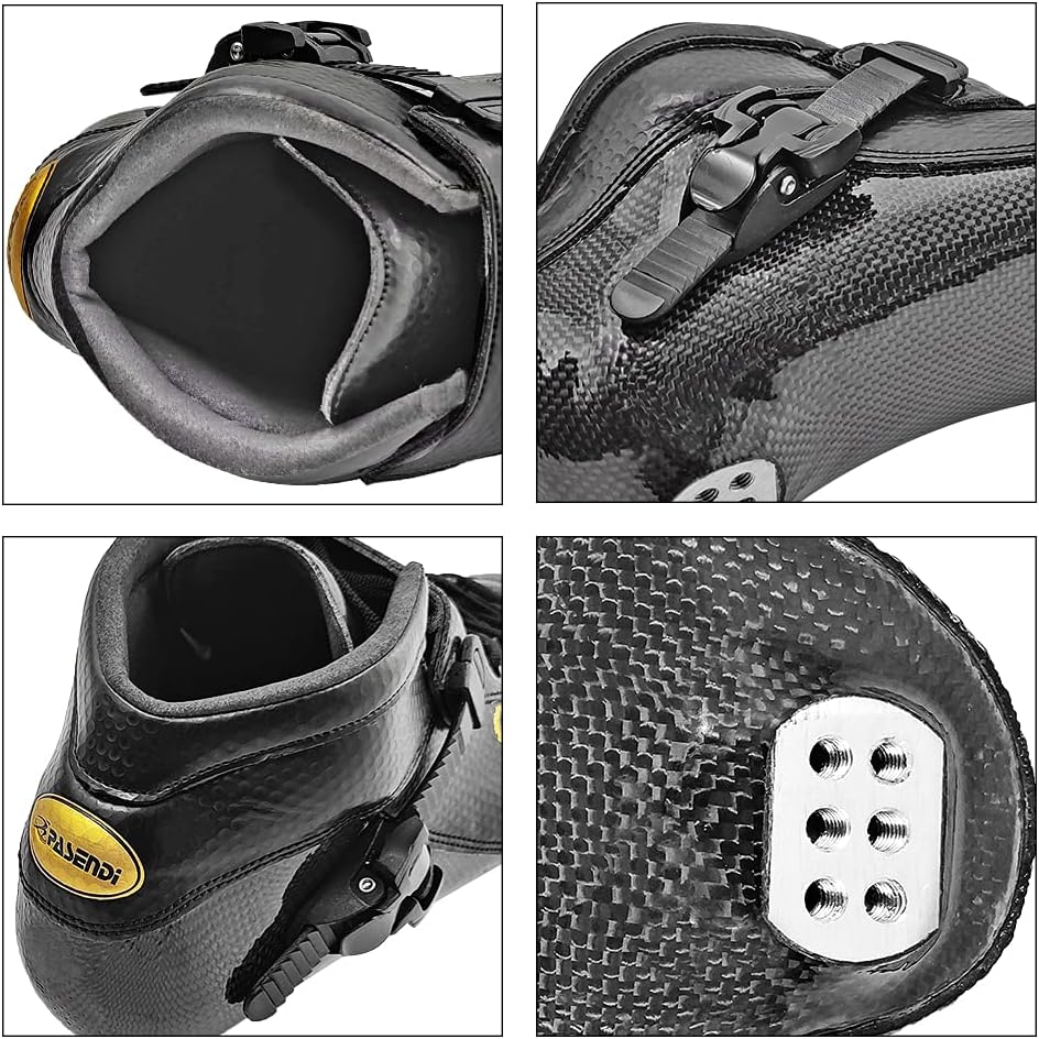 Professional Carbon Fiber Speed Skates Adult Men's and Women's Skates 4-Wheels Single-Row Speed Inline Skates Shoes Black Inline Skate Shoes