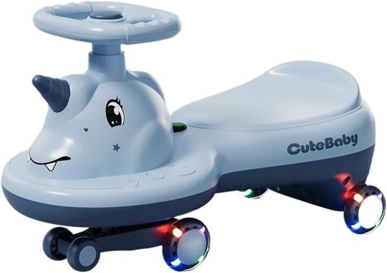 Ride on Wiggle Car Boys and Girls Swing Car Flashing Wheels, for Kids 3 Yrs and UP Indoor Outdoor Toys(Blue)