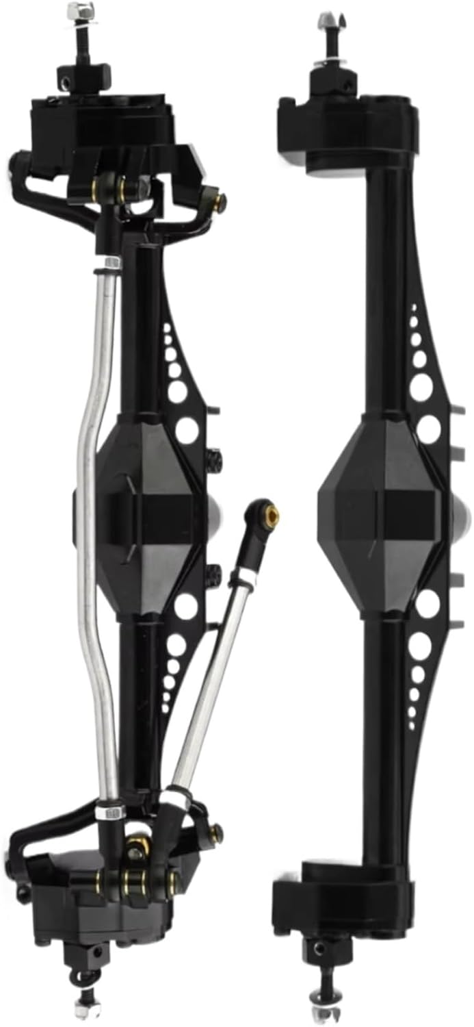 for Axial for Capra for Utb10 1.9 for Utb 1/10 2pcs Metal Currie F9 Portal Axle Front and Rear RC Crawler Car Upgrade Parts RC Vehicles Parts(Black)