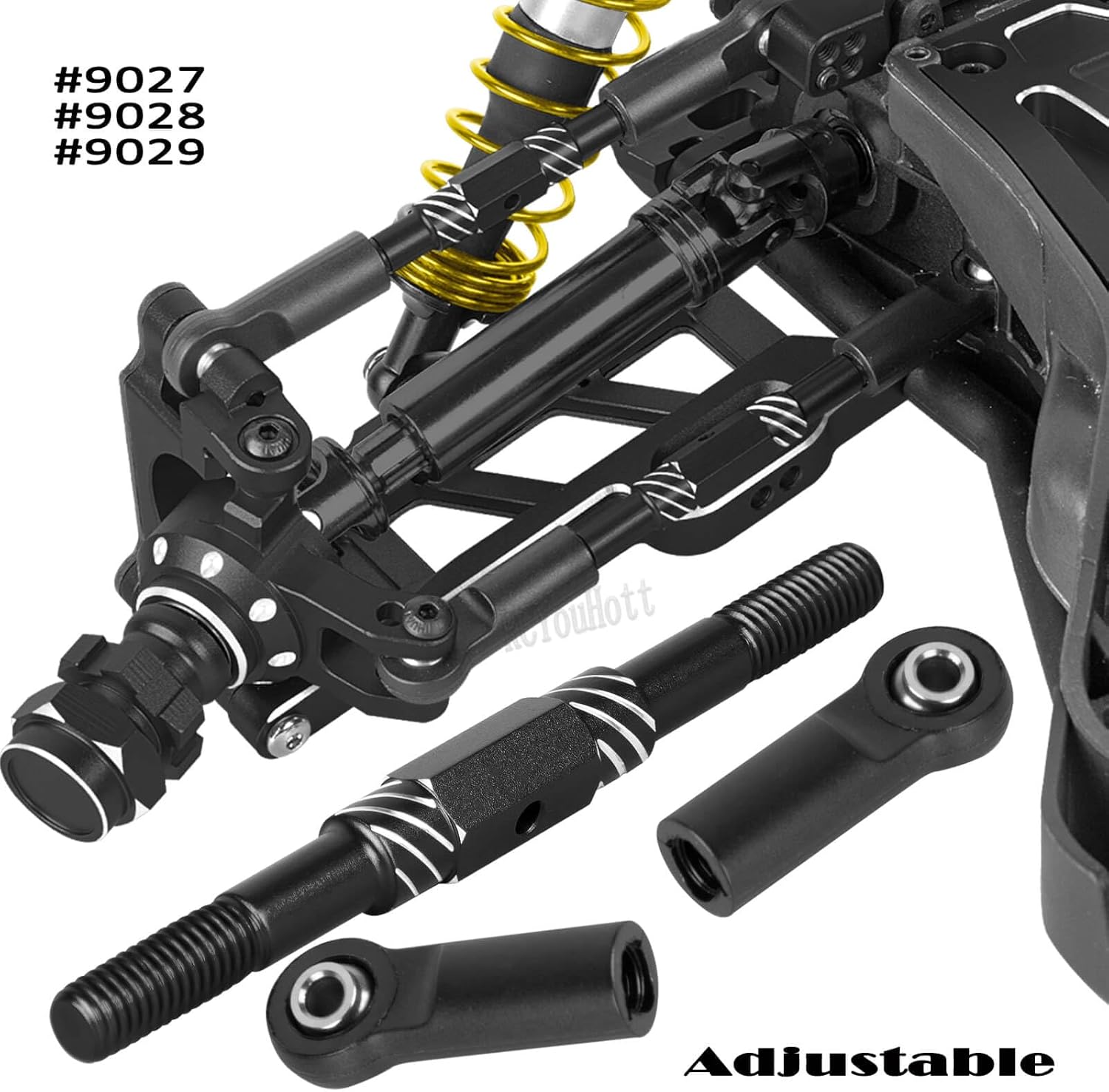 RC Upgrades Part for 1/10 Jato 4WD 4X4 VXL,Suspension Arms/Shock/Shock Tower/Caster Block/Steering Blocks/Stub Axle Carriers/Driveshaft CVD/Arms Mount/Links/Wing Mount/Wing Washer,Black