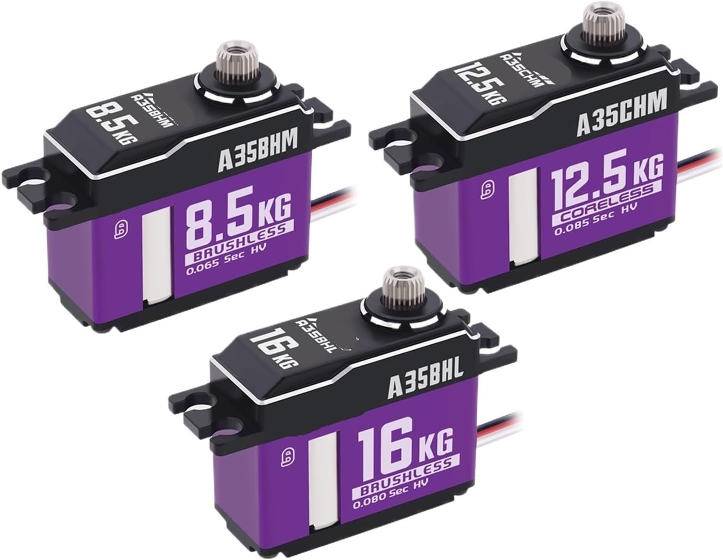 A35BHL A35CHM A35BHM 16KG 12.5KG 8.5KG High Torque Speed ​​HV Programmable Brushless Coreless Servo(A35BHM 8.5kg Servo)