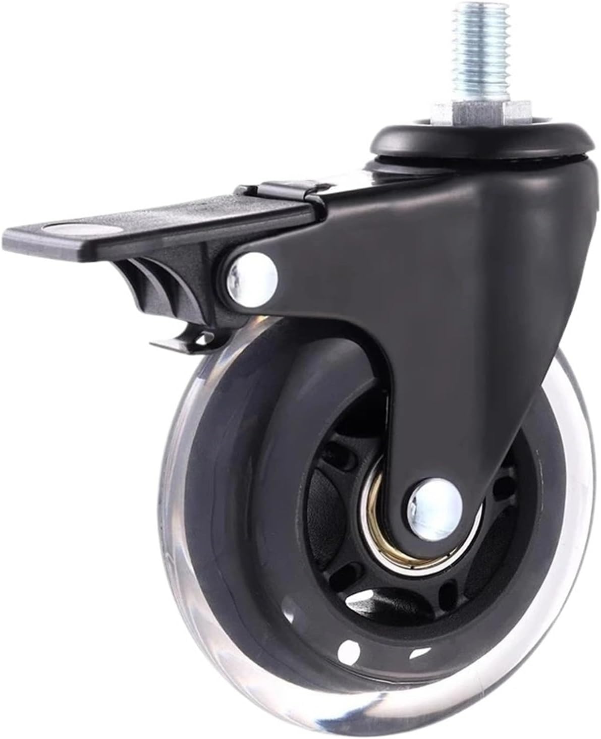 5 Pcs/Lot 4 Inch M8/M10 PU Screw Roller Ice Wheel Electrophoresis Entertainment Equipment Scooter Universal/Brak Mute Caster(M10x15mm,Brake Wheel)