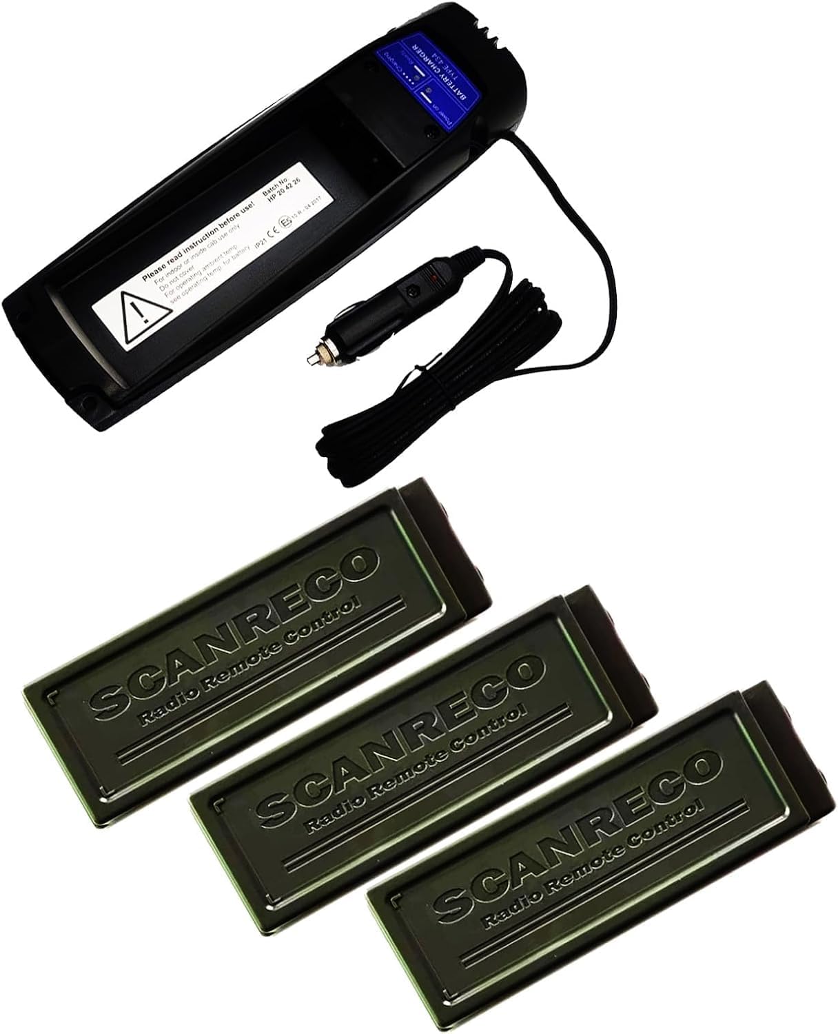 (1-Pack Charger + 3-Pack Battery) Scanreco 592 7.2v 2000mAh NiMH Battery with DC 10-24V Scanreco 434 Battery Charger for 7.2V 590 592 593 960 EEA4291