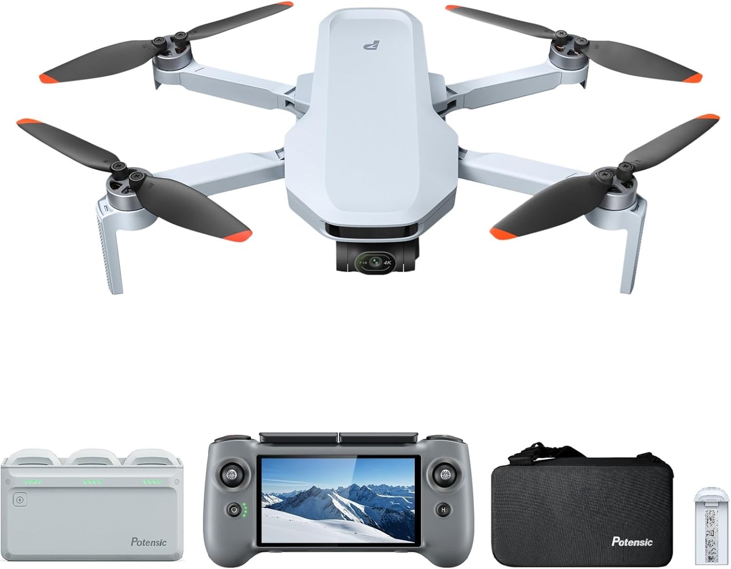 Potensic ATOM 2 Drone with RC PTD 1, Fly More Combo Bundle with 1 Extra Battery