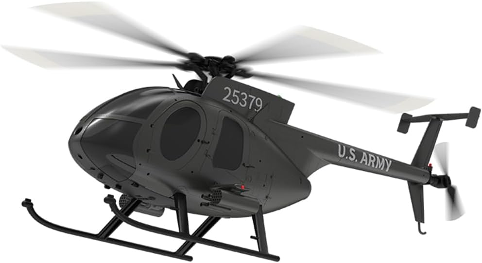 YU Xiang F119S MD500 1/16 Scale 250-Class 2.4G 9CH RC Little Bird Military Helicopter Model with Flybarless Rotor Head, 6G/3D Switchable Modes Openable Cockpit (RTF Version)