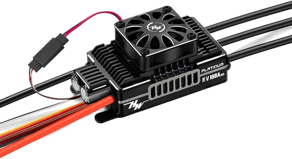 Platinum HV 180A V5 6-14S Voltage ESC Compatible with 550 580 600 700 Class Electric Helicopters and Fixed-Wing Aircraft
