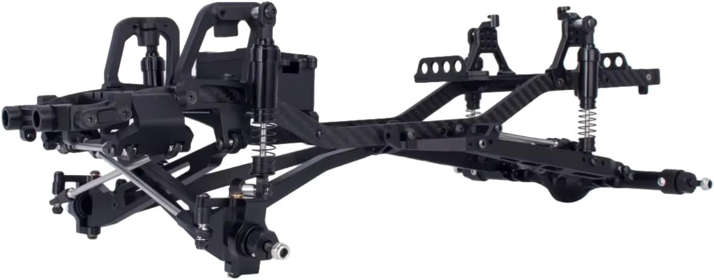 for Axial for SCX10 I II III for TRX4 for Desert Truck for Capra 1/10 CAC Aluminum Twin I-Beam 2WD Pre-Runner for Chassis Kit RC Crawler Upgrade RC Car Accessories(Black)