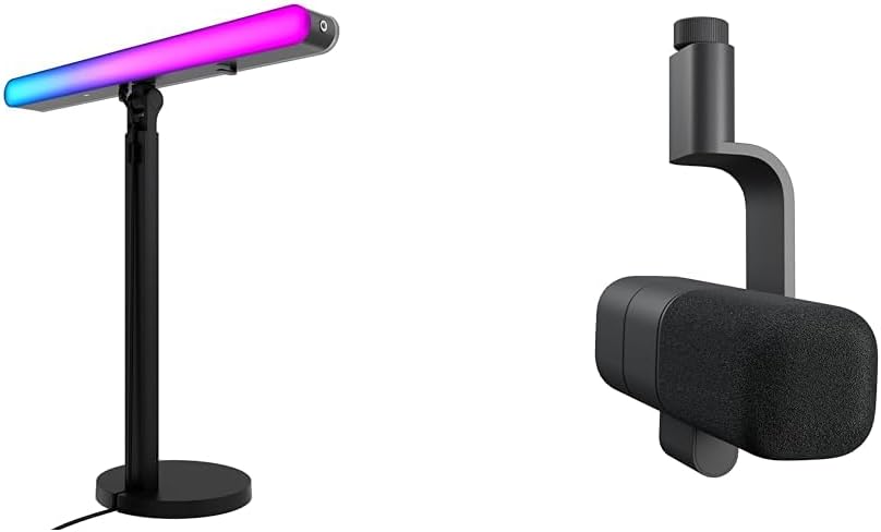 Logitech G Litra Beam LX Premium Dual-Sided RGB LED Streaming Key Light + Yeti G Studio Active Dynami XLR Broadcast Micropone Internal Shockmount