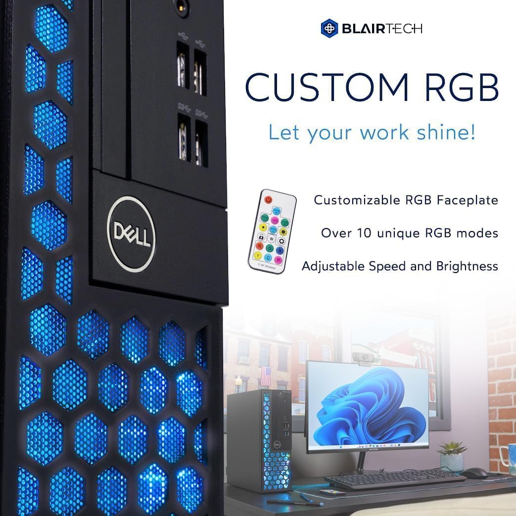 Dell Optiplex 3060 (RGB) Desktop Computer | Hexa Core Intel i5 (3.2) | 16GB DDR4 RAM | 1TB SSD | 24