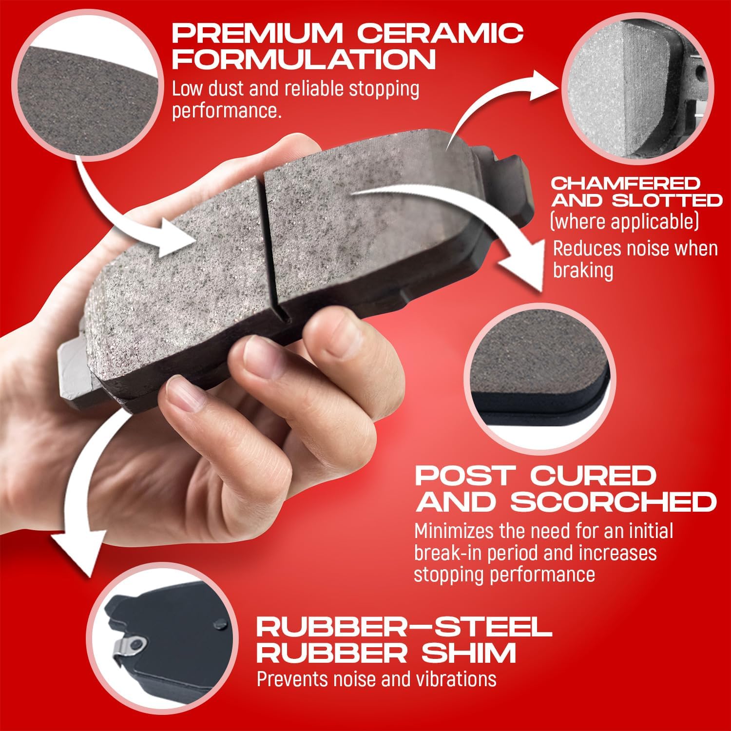 R1 Concepts Front Brake Kit For 2016-2020 Lexus GS, 2015-2022 Lexus RC F| Blank Brake Rotors| Ceramic Brake Pads and Rotors Kit| Hardware included