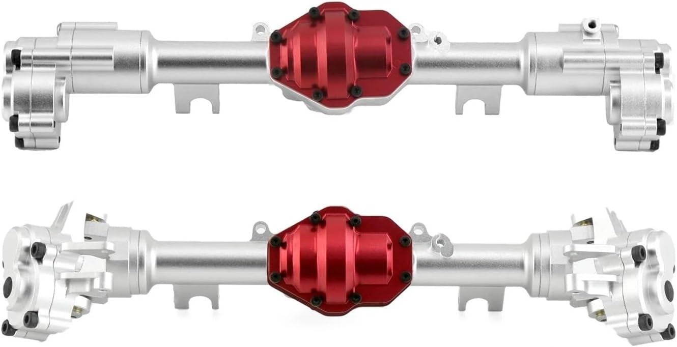 RC Vehicle Axles Compatible with YiKong for YK4082 YK4083 for Absima for Yucatan Metal Front Rear Portal Axle Housing Gear Cover 1:8 RC Crawler Car Parts (Size : Front Axle and Rear Axle)