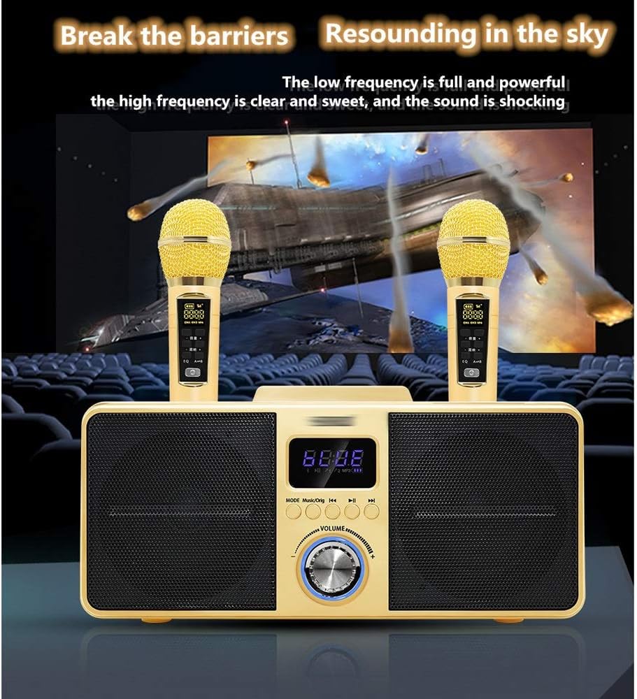 Microphone Speaker Mobile Stereo Black 30W Set(White-Dinosaur Doodle4)