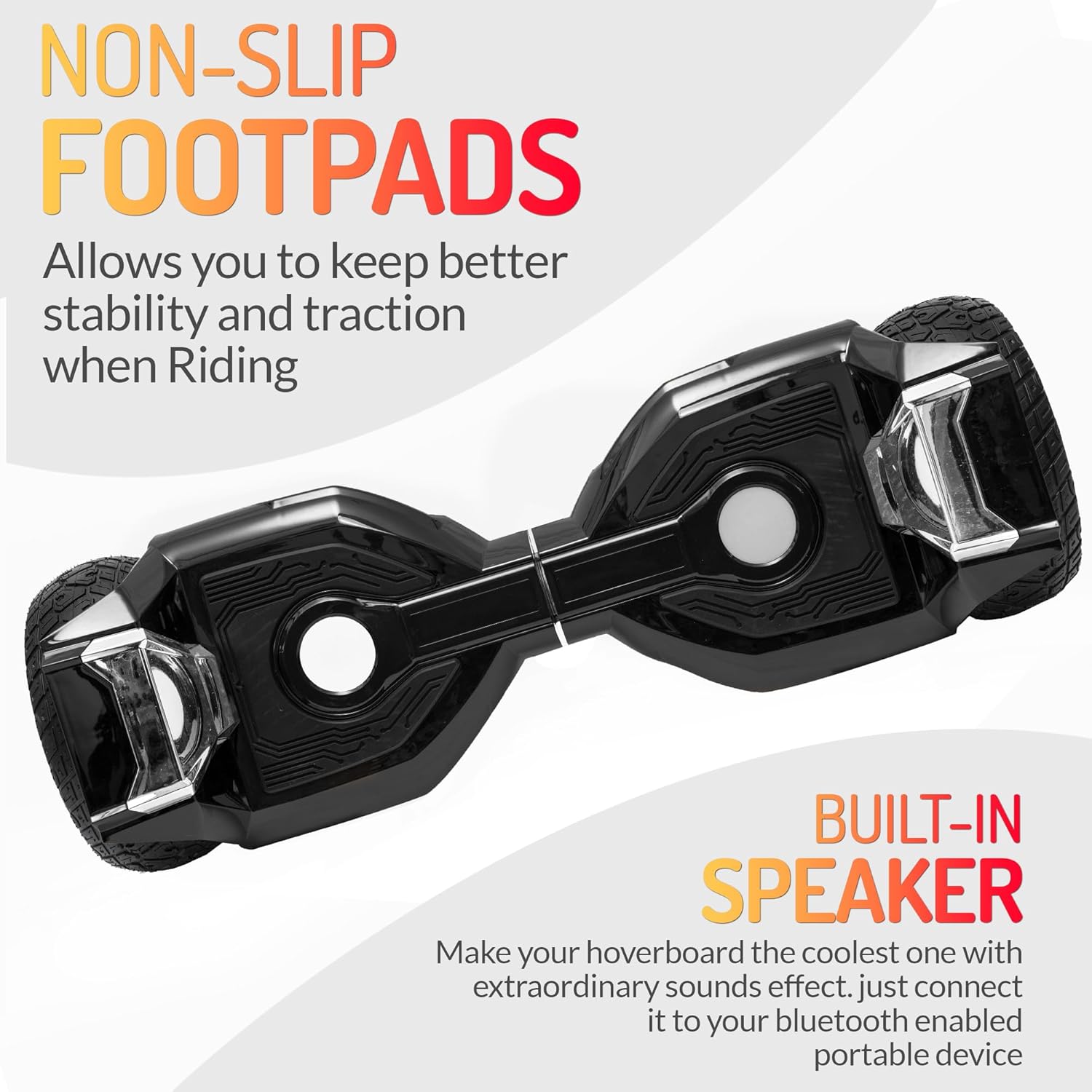 8.5” All Terrain Hover Board, Off Road Self Balancing Scooter with Bluetooth and LED Lights, UL2272 Safety Certified