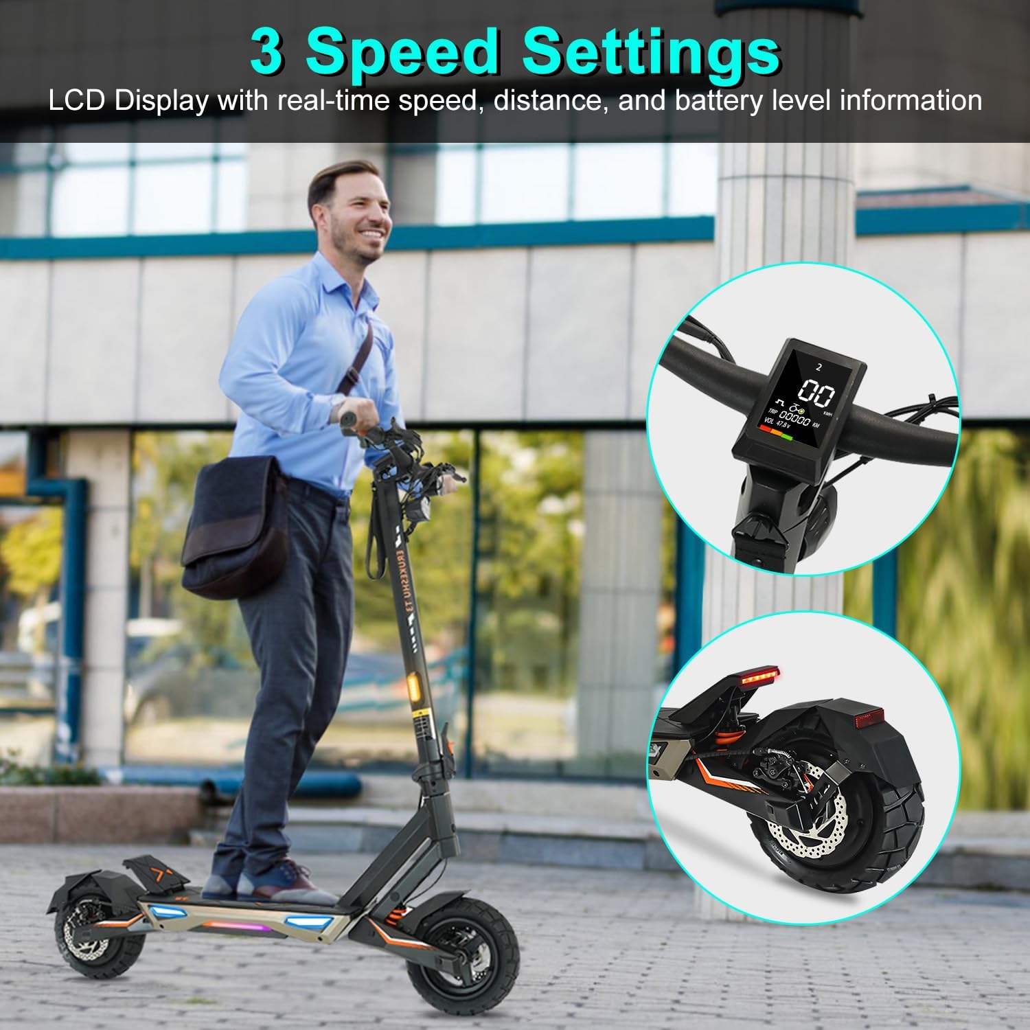 Electric Scooter Adults 1600/6000W Motor 50 Miles Long Range & 40/45/50 MPH Top Speed 10
