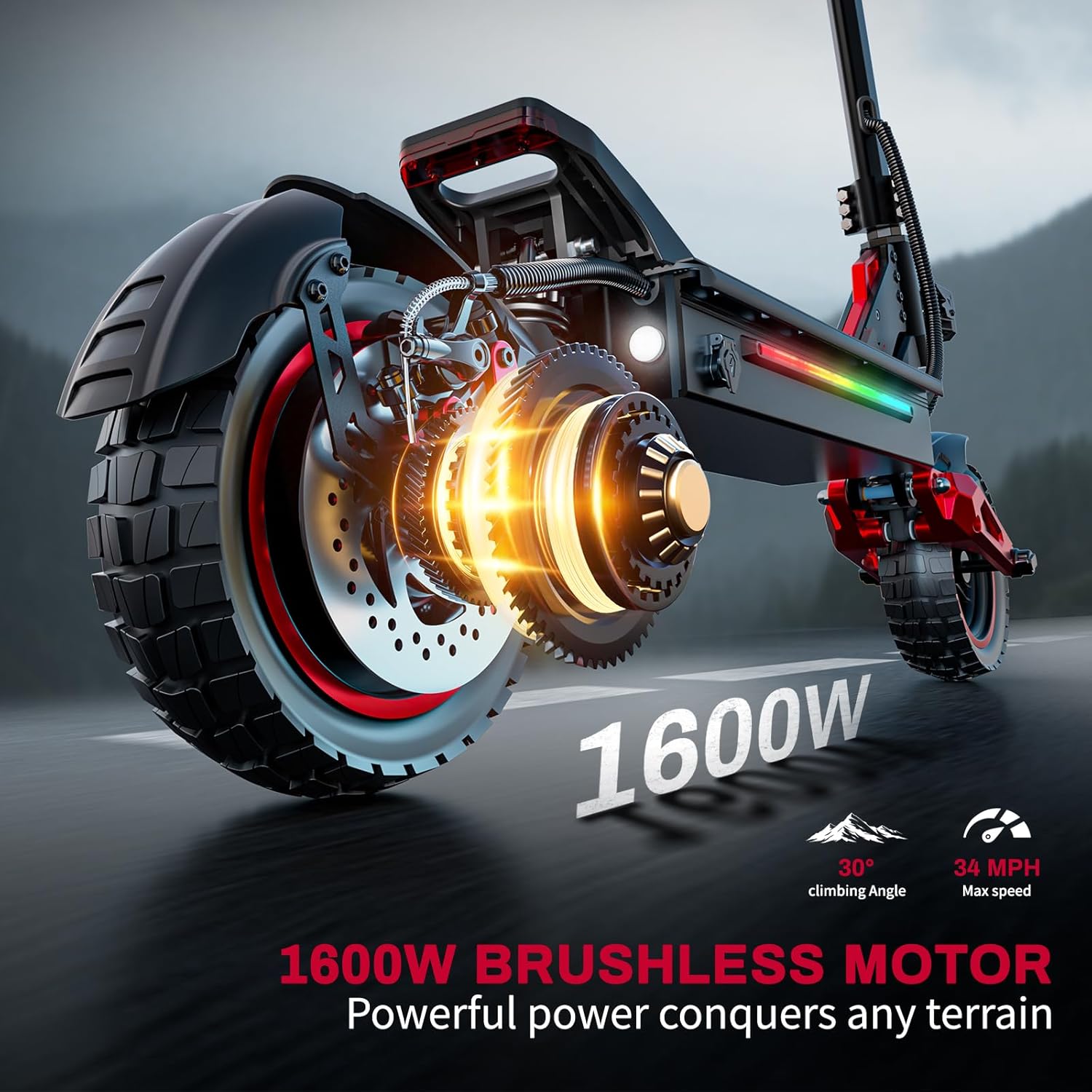 Electric Scooter Adults, 34/37 Miles Long Range, 34 Mph, 11