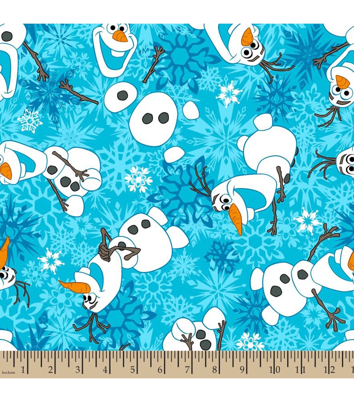 Disney Frozen Fleece Fabric Olaf Snowflake
