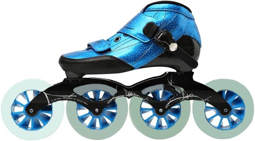 Inline Speed Skates for Adults, 4 X 90-110 Mm Wheels Professional Single Row Adjustable Lightweight Racing Skates for Beginners and Teens Fitness Skating Roller Skates Unisex