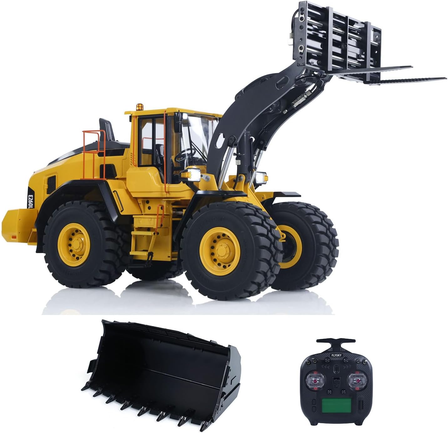 TOUCAN RC HOBBY 1/14 RC Hydraulic Loader E260L Metal Remote Control Construction Vehicles Flysky ST8 Radio Lock Differential Axle Frok Coupler