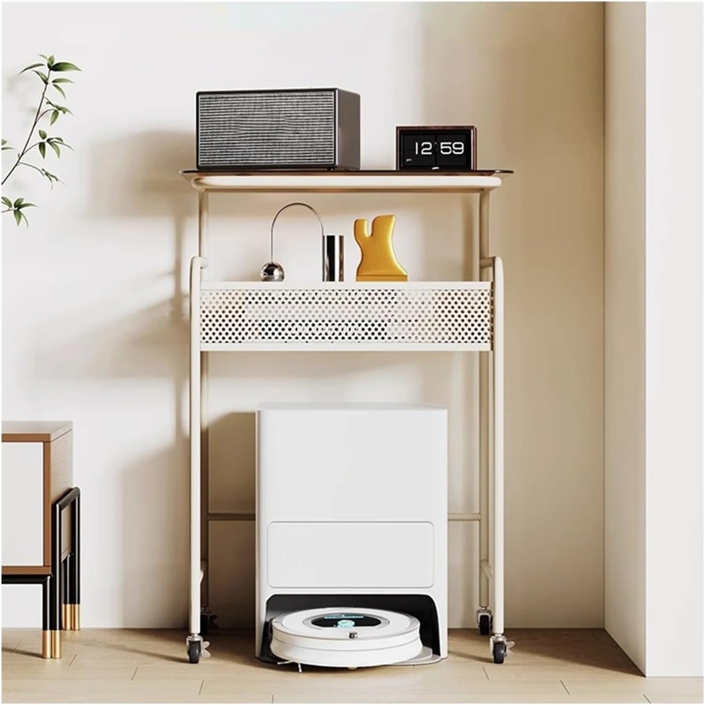 Storage Cabinet Sweeper Organizer Sweeping Robot Shelf Floor Standing Living Room Mobile Sweeper Shelf Storage Cabinet Sofa Sideboard Living Room Storage Rack