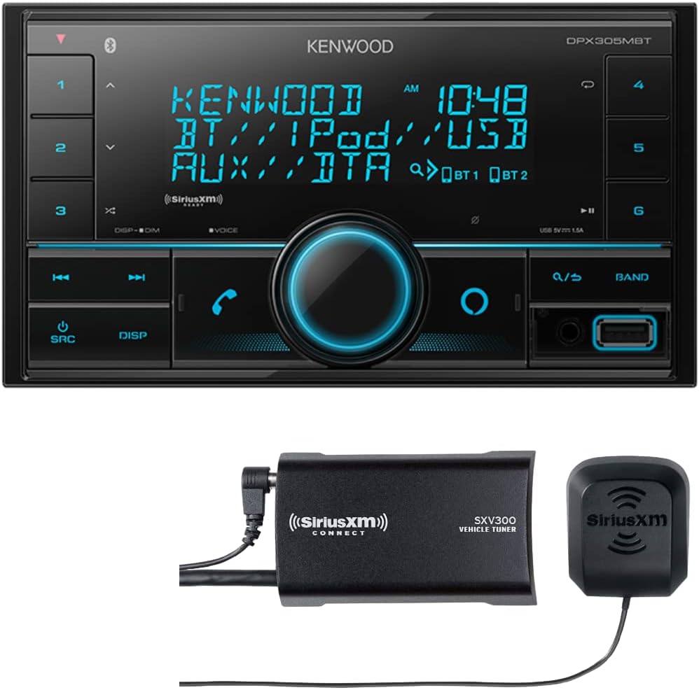 KENWOOD DPX305MBT Double DIN in-Dash Digital Media Receiver with Bluetooth (Does not Play CDs)