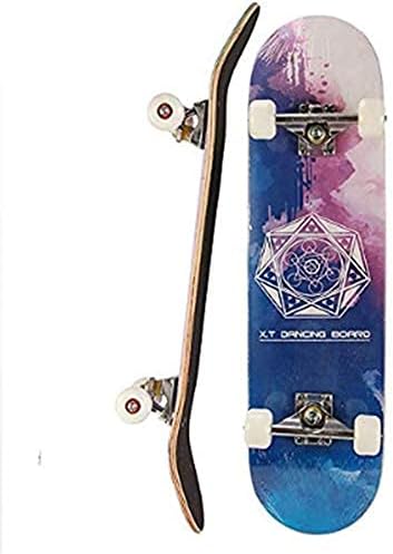 Skate Board in Maple Wood Skull Skateboard Complete 31x7.8 Inch Trick Cruiser Skate Boards Beginners Longboard with Maple Deck Adult