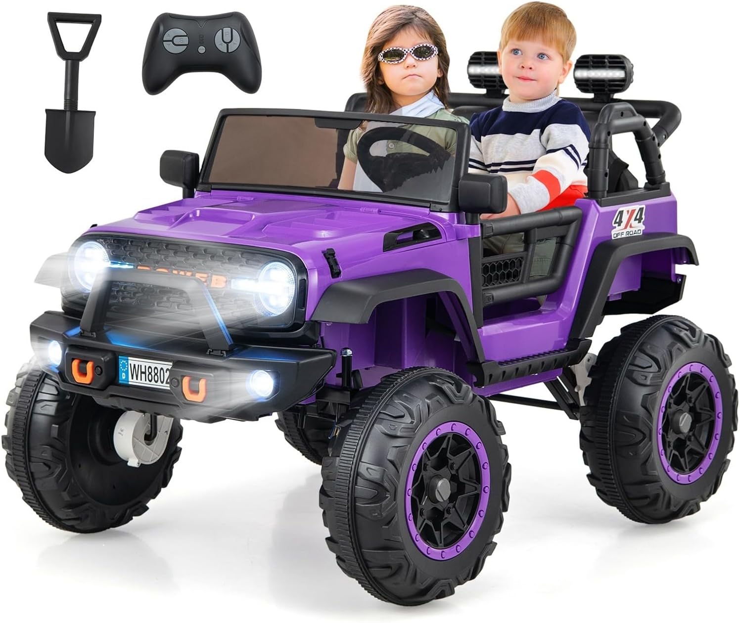 INFANS 24V 2 Seater Ride on Car for Kids, 2WD/4WD Battery Powered with Remote Control, Music, USB, MP3, Spring Suspension, 20