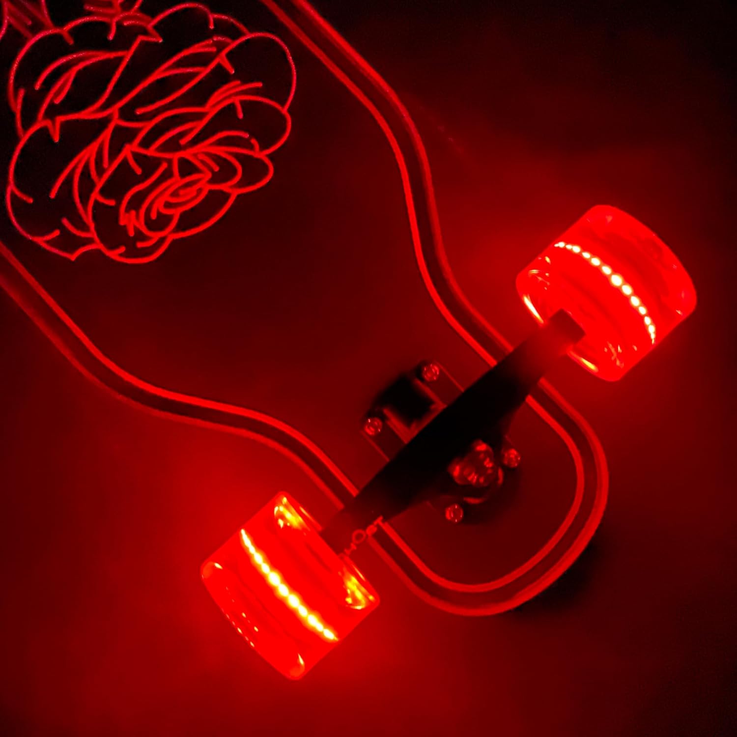 GHOST BOARDS Clear Longboard Skateboard - Transparent Acrylic Long Boards with Light-Up LED Wheels for Smooth Rides - Ride The Streets in Style with Longboard Built for Beginners & Pros Alike