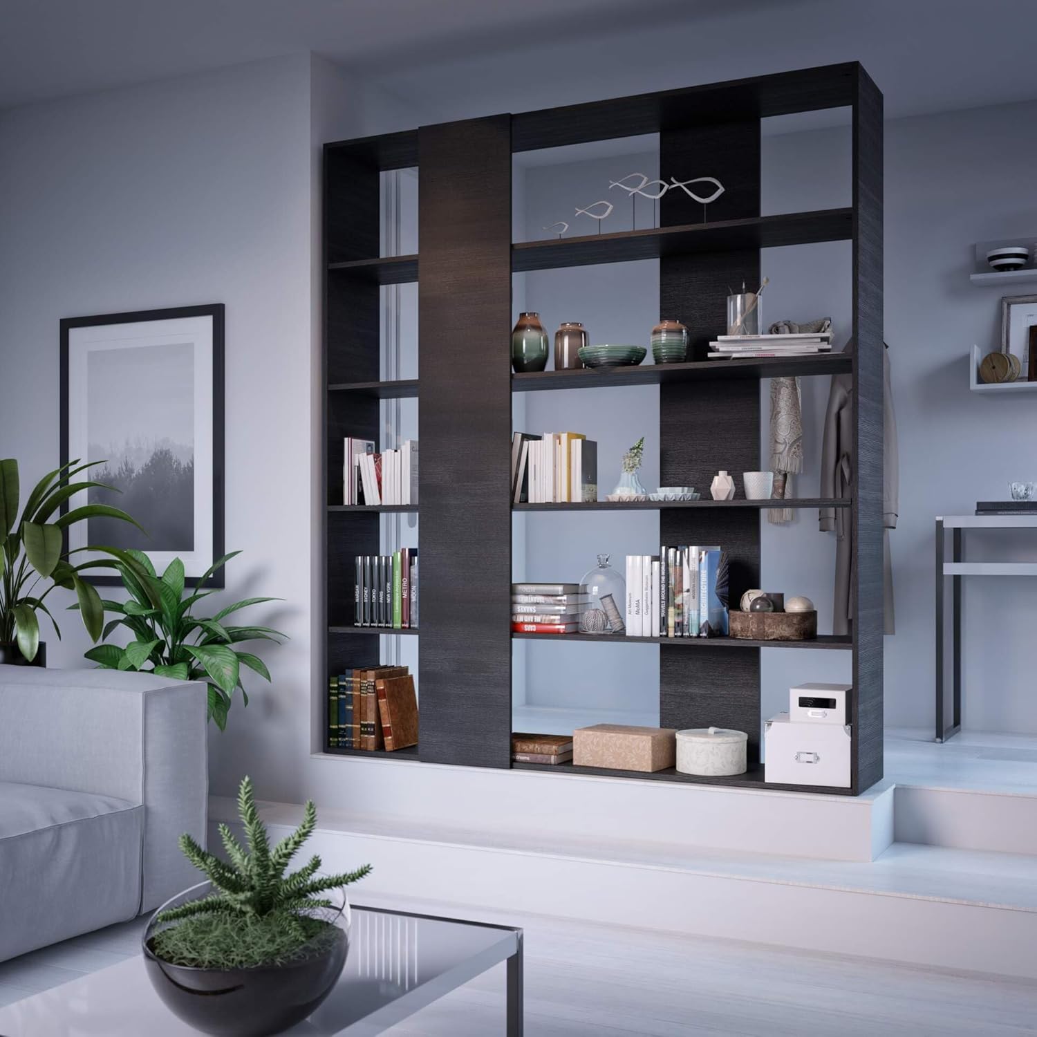 Mobili Fiver, Rachele Modern Bookcase, Oak, Made in Italy