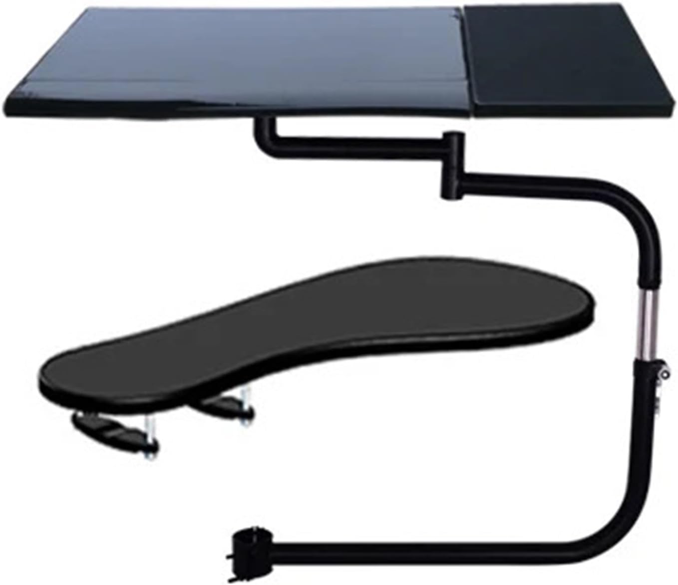 BL-OK010S Full-motion chair clamp keyboard stand laptop desk + square mouse pad + chair arm clamp elbow wrist support mouse pad(Black)