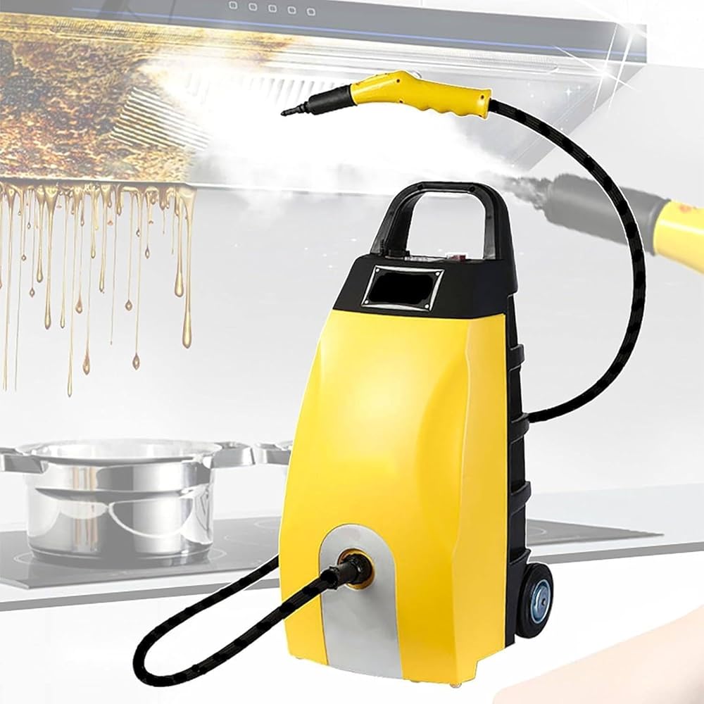 Multi-purpose High Temp Steam Continuous Cleaner, 40s Fast Heat-up With 6 Accessories, Heated Carpet Extracto For Home/car/ac/range Hood/hotel Yellow
