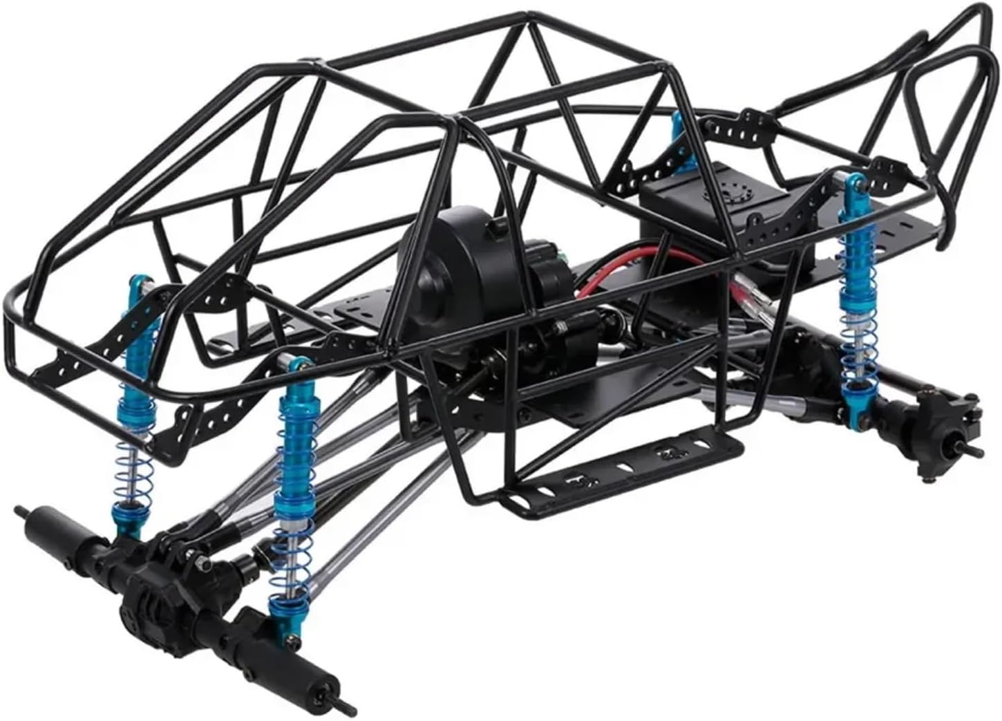 RC Car Parts for Axial for SCX10 II 90046 90047 1/10 RC Parts Crawler for Climbing Car DIY 313mm RC Car Frame Wheelbase Chassis Frame with Tries(Color2)