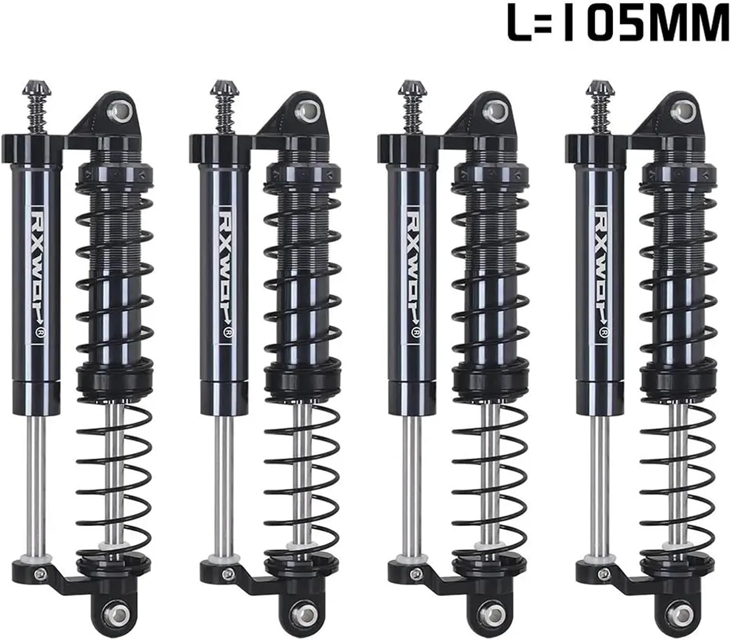 Adjustable oil L=105mm metal negative pressure double shock absorber, suitable for 1/8 Rc track H8h Yikong off-road vehicle(Dark Grey)
