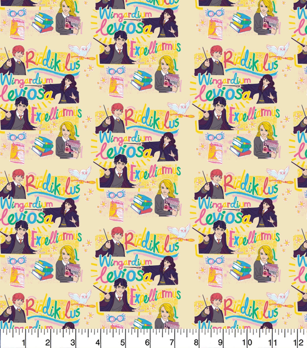 Harry Potter Magic Words Toss Cotton Fabric