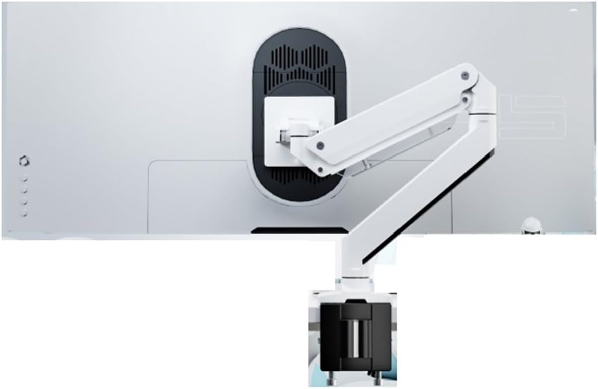 Monitor Stand arm with Fish Screen Desktop Punch-Free Computer Elevated Stand Suitable for 17-49 inches E600(White)