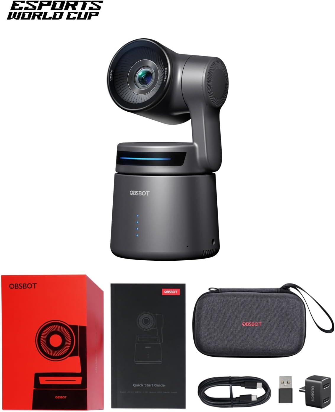 OBSBOT Tail Air NDI Streaming Camera 4K, AI Tracking PTZ Camera with Intelligent APP, Gesture Control, HDMI/USB-C/Wireless Webcam, Video Camera Live Stream for YouTube, Church, Worship, Creator, etc.