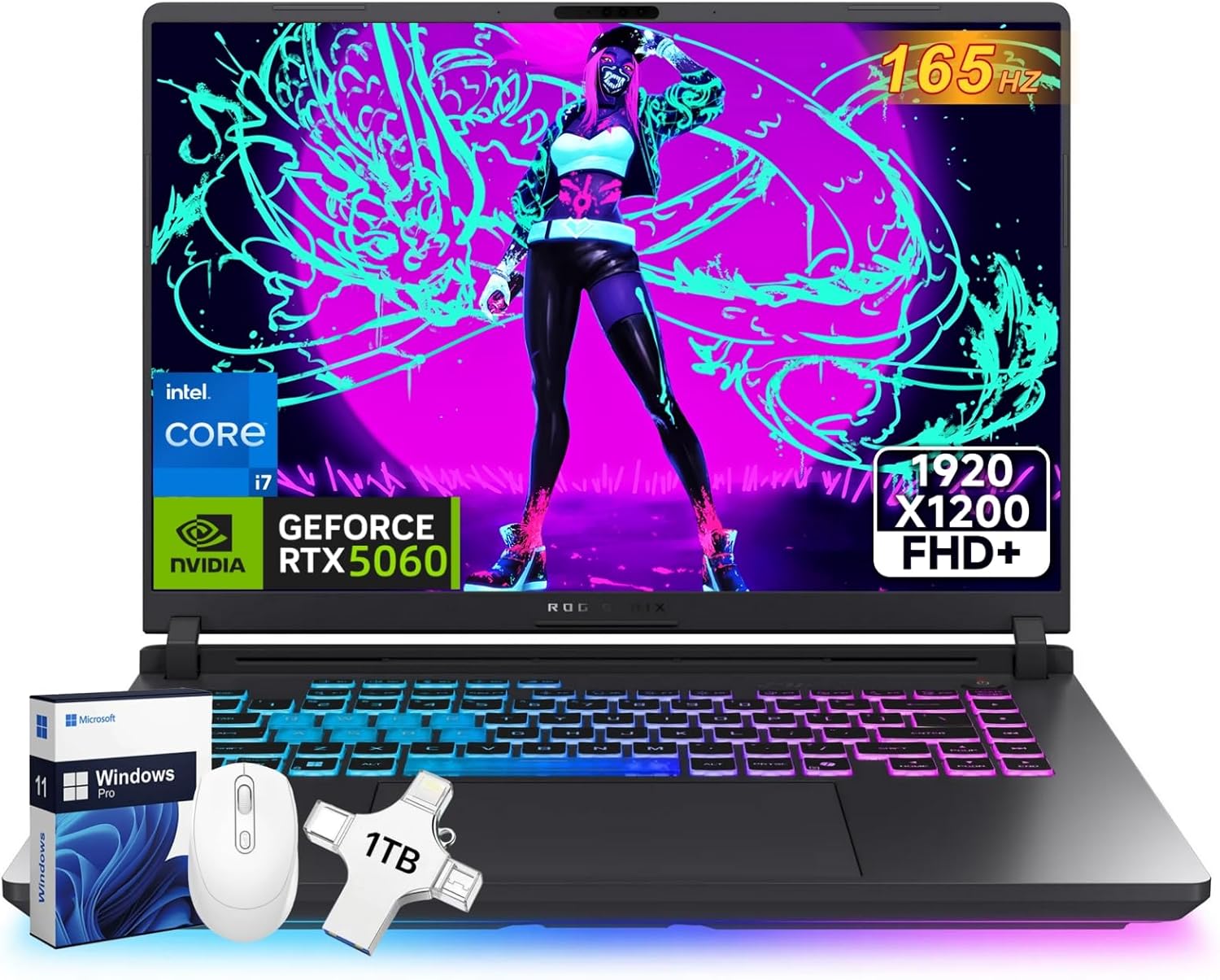 ASUS 2025 ROG Strix G16 Gaming Laptop, NVIDIA RTX 5060 8GB GDDR7, Intel i7-14650HX, 16