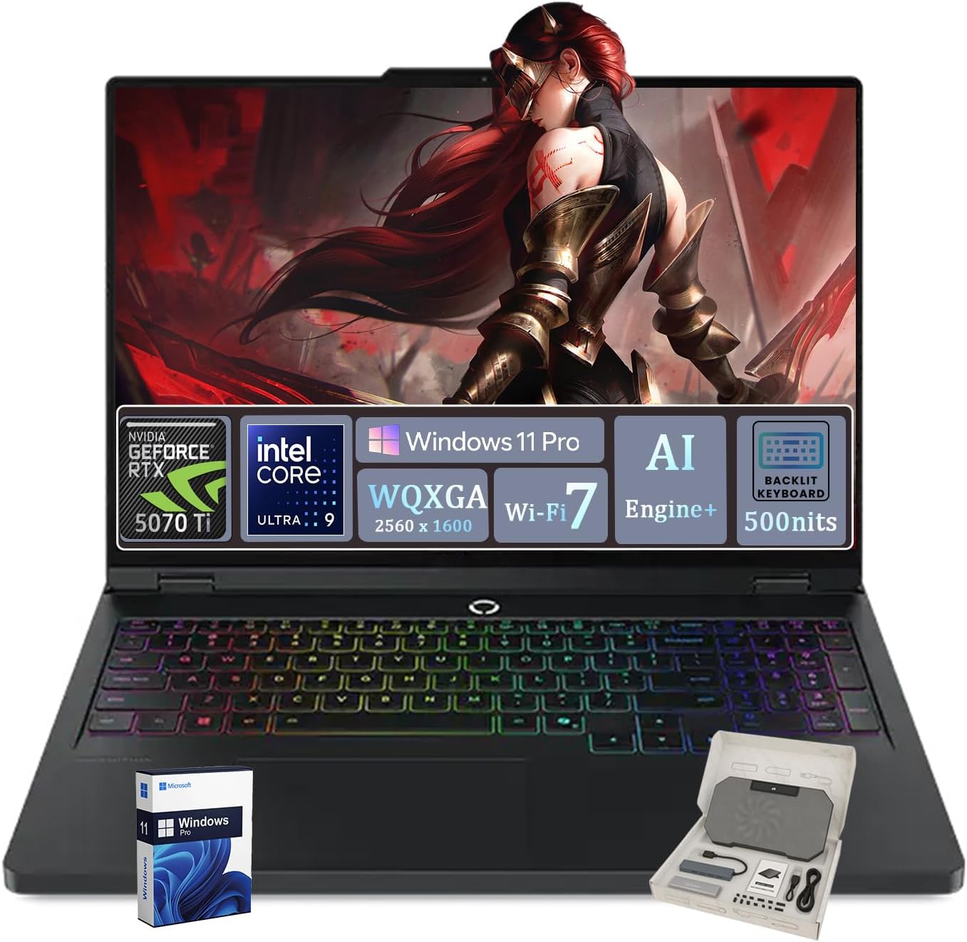 Lenovo Legion Pro 5i Gen 10 Gaming Laptop, GeForce RTX 5070 Ti GDDR7, Intel U9 275HX (24-Core), 16