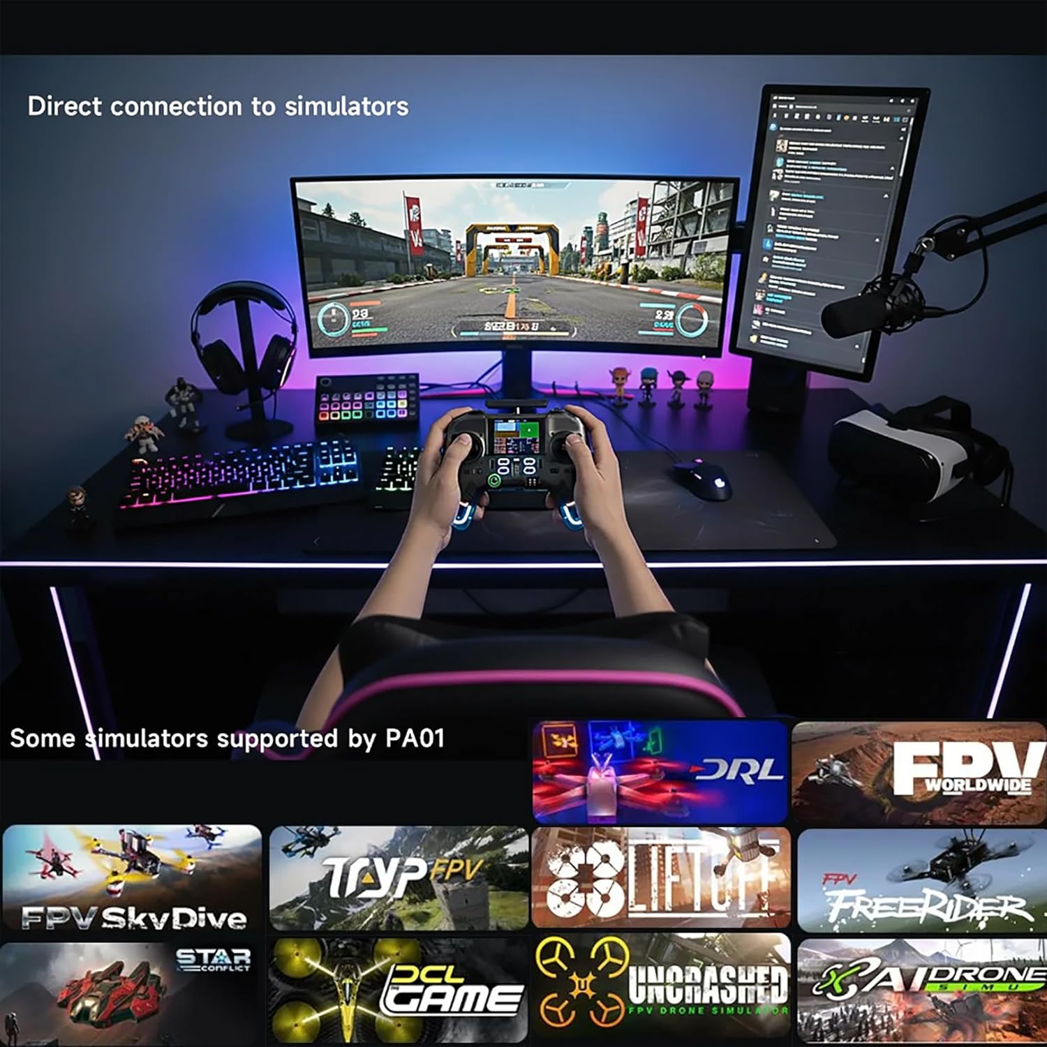 Flysky Open Source Remote Controller, 2.4GHz RC Radio Transmitter with 2.4 inch IPS Screen, Gyro, Retractable Antenna, Programmable Transmitter for RC Car Boat Aircraft Robot