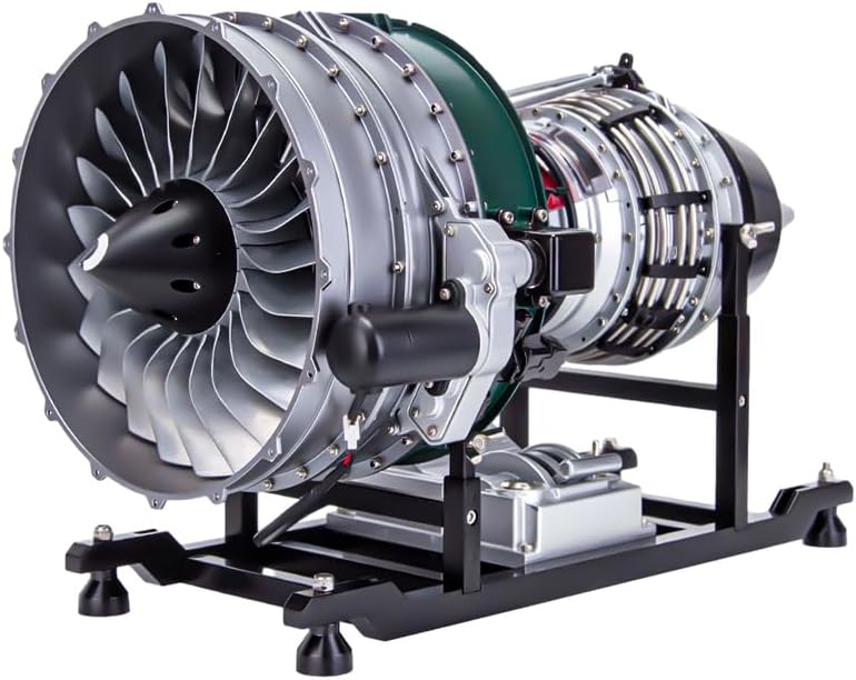 Kooteyybhyy Turbofan Engine Model Kit, 1/10 Scale Double Rotor Axial Electric Ducted Turbofan Internal Combustion Model Engine Kits, Creative STEM Toy (KIT/1000+PCS)