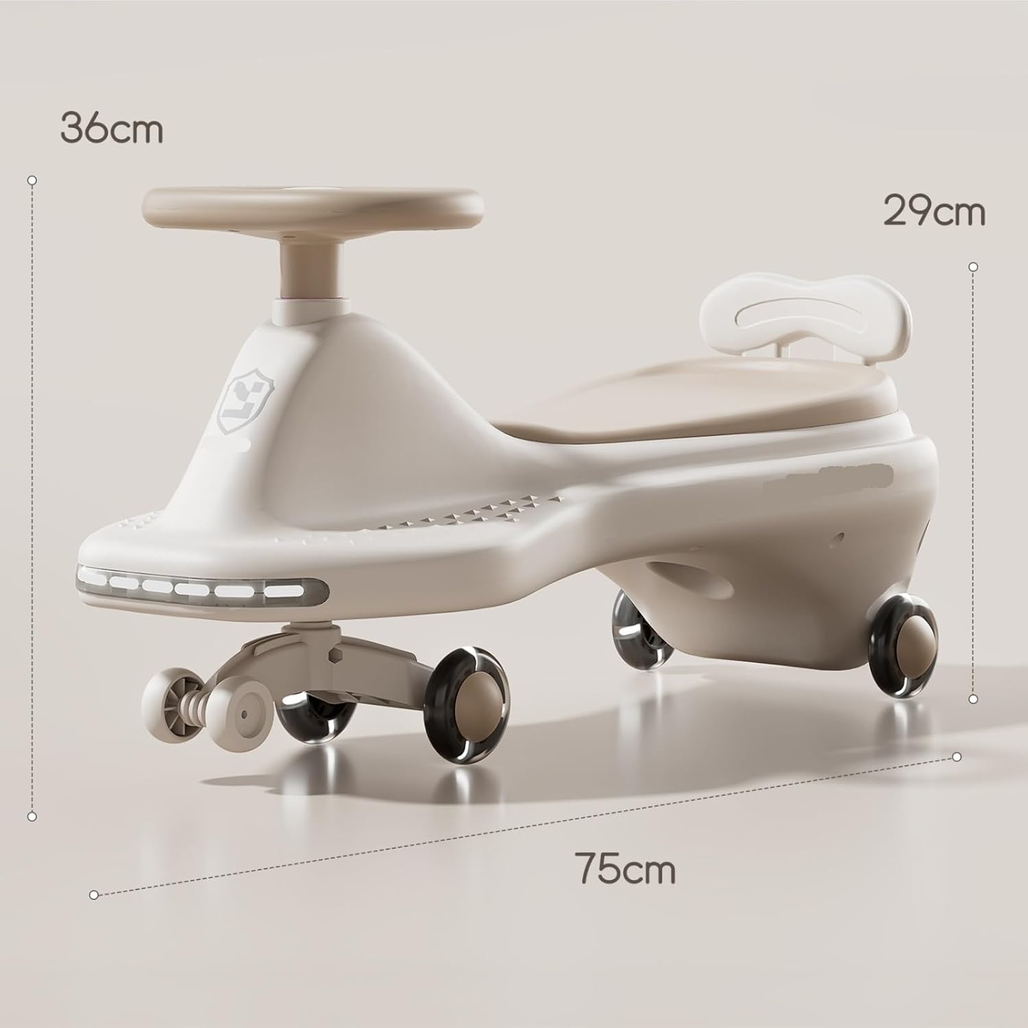 Wiggle Scooter Twist Car with Flashing Wheels & Music Wiggle Cars Ride On Toy for Kids Boys Girls 1-3 Years Old(Green,Flashing Wheel)