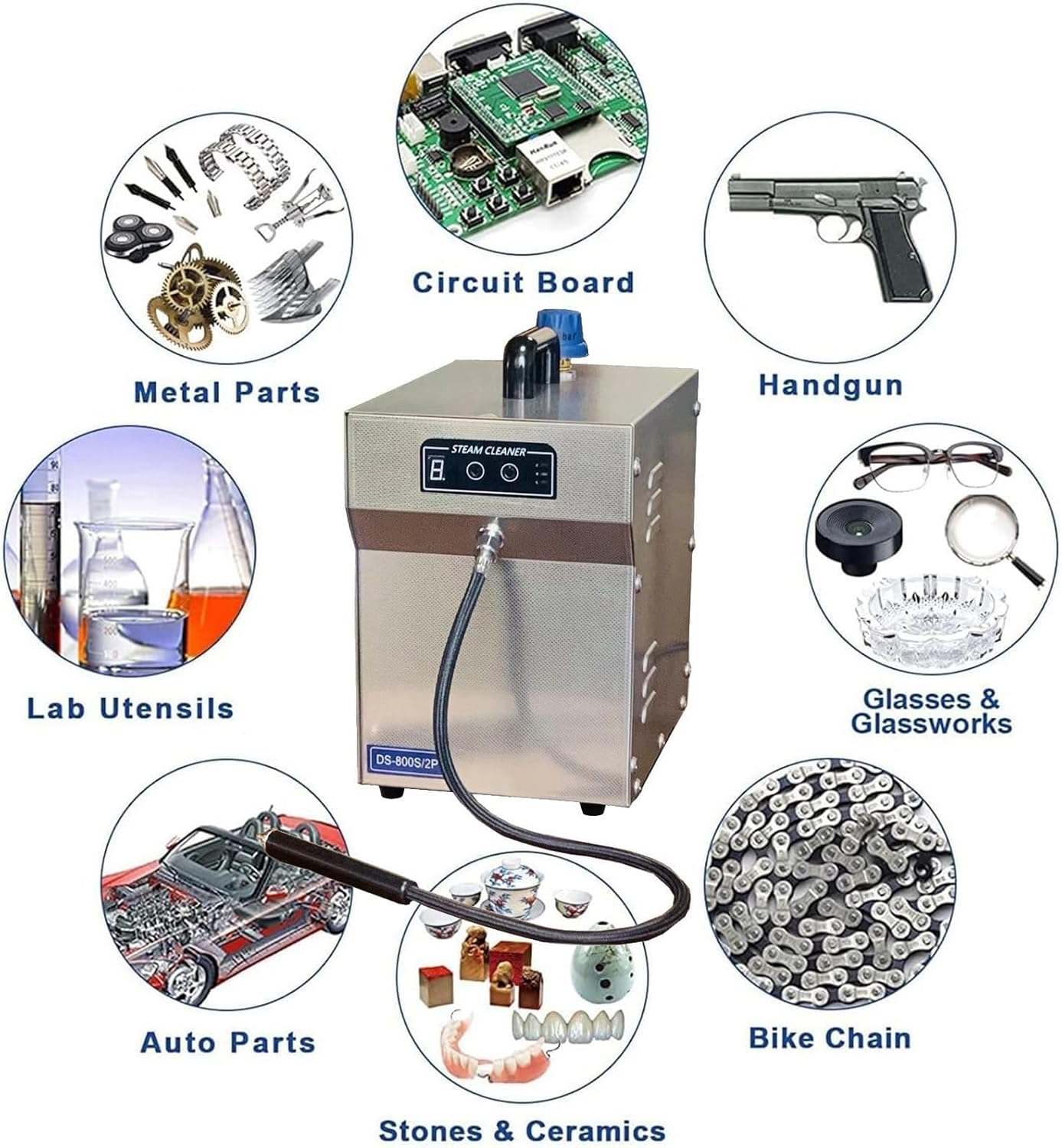 BGHJIKGFS Jewelry Steam Cleaner Professional Pressure Adjustable 2-5kg Steamer Stainless Steel Jewelry Cleaner 1300W