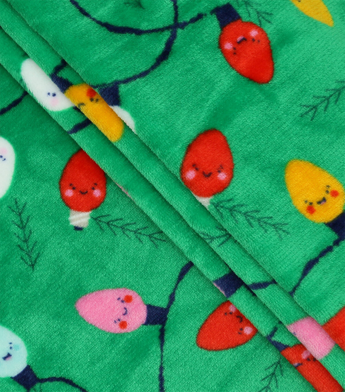 Lights On Green Sew Lush Fleece Fabric by POP!