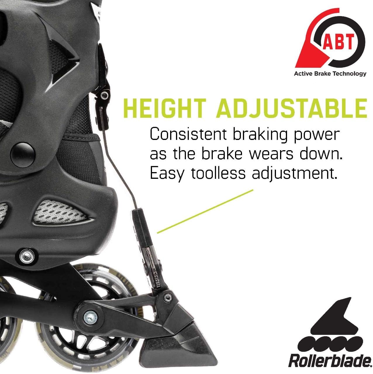 Rollerblade Macroblade 80 ABT Men's Adult Fitness Inline Skate, Silver/Neon Yellow, Performance Inline Skates